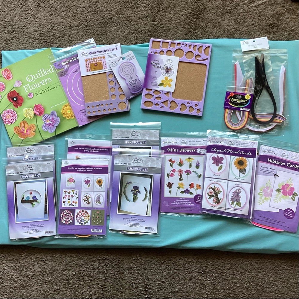 Quilled Flowers Alli Bartkowski Book Card kits Tools Quill quilling kits